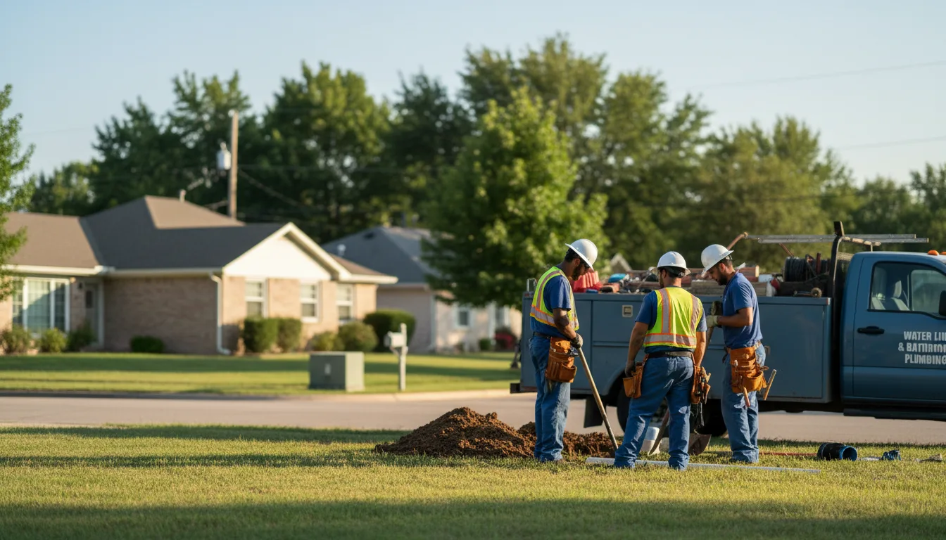 Residential water line and bathroom plumbing service in Woolstock, IA